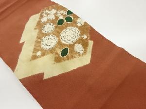 絞り松皮菱に草花模様名古屋帯